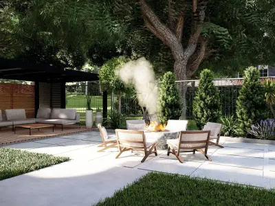 3D Exterior Scene 3D model design garden and landscape 3D model 3D model