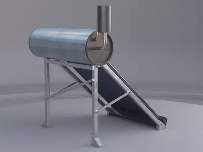 Solar Water Heating Panel Low-poly 3D model