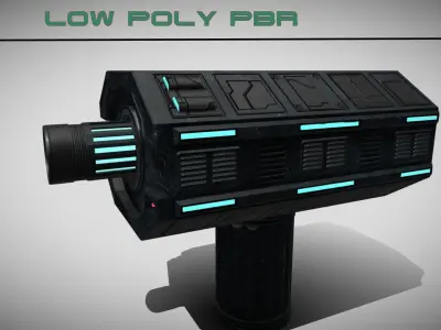 Sci-fi Turret Low-poly 3D model