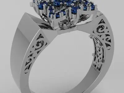 Ring boutique set Blooming Lily 3D print model