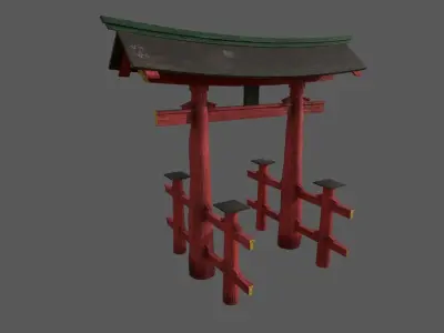Torii Japanese Gate Low-poly 3D model