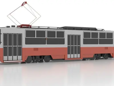 Tatra T5C5 Low Low-poly 3D model