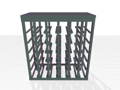 Karnes Wood Floor Wine Bottle Rack 3D model