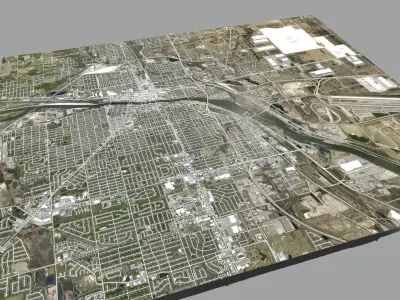  Cityscape Joliet  Illinois USA 3D model