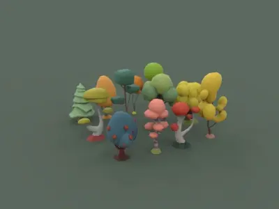 Low Poly tree collection Low-poly 3D model