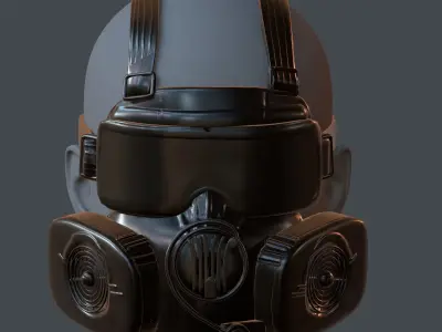 Gas mask helmet 3d model scifi Low-poly  Low-poly 3D model 323