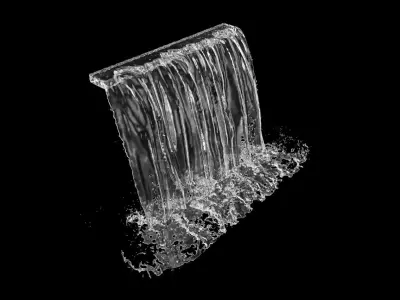 High Resolution Animated Waterfall 10 seconds 3D model