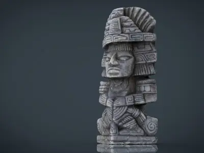 Ancient Maya Figure Low-poly 3D model