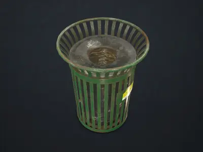 Waste Bin Low-poly 3D model