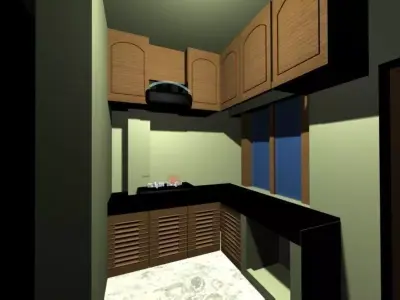Kitchen Room Decoration Low-poly 3D model
