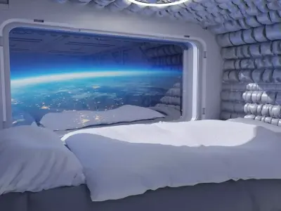 Sci-fi badroom Blender scene Low-poly 3D model