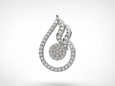 PE15 Classic Solitaire Pendant half ct CAD STL 18K  3g 3D print model