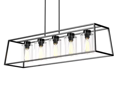 Rectangle Chandelier Low-poly 3D model