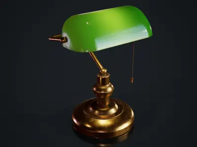 Old Bankers Lamp Low-poly 3D model