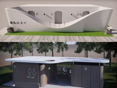 Public Restroom Building -B5 3D model