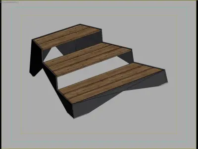Modern Tiered Seating Platform for Outdoor Spaces 3D model