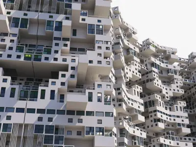 Complex Architectural Building Structure 3D model