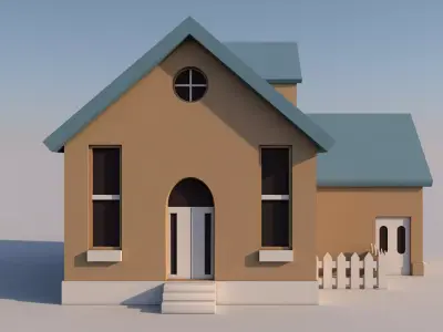 Cartoon House 3D model 7