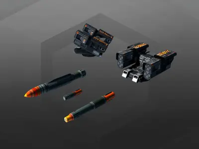 SF Spaceships Weapons C10 Low-poly 3D model