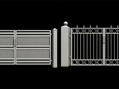 50 Iron Gate With UVs Pack  Low-poly 3D model