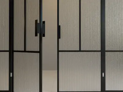 Glass partition door 89 Low-poly 3D model