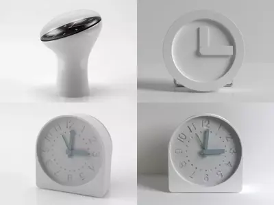 Table Clock Set 3D model