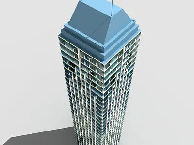 Tall office Building 115 Low-poly 3D model