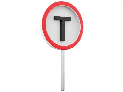 3d  no through road sign  cartoon icon 3D model