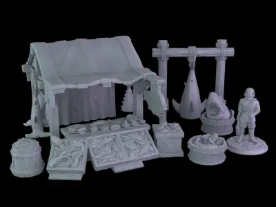 Seafood Market Stall 3D print model