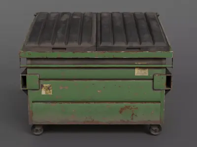Dumpster with LODS Low-poly 3D model