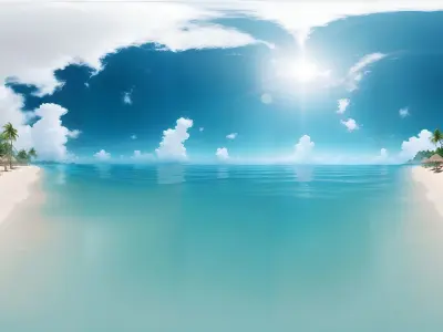 HDRI Tropical Beach Low-poly 3D model