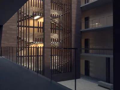 Residential building 3D model 16
