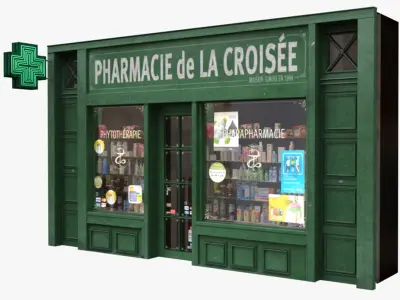  Collection of 18 typical Parisian ground floor shops 