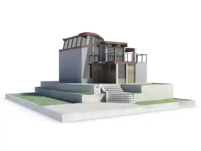 Modern White Building 3D model