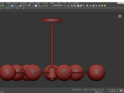 9 Lights Living Room Ceiling Chandelier Low-poly 3D model