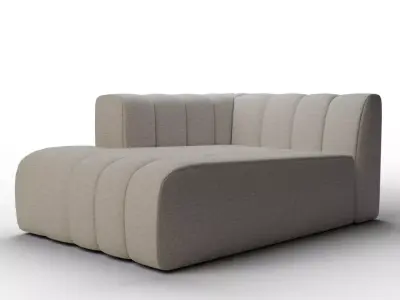 Langham Channeled LAF Chaise - Napa Modern Sectional Sofa Low-poly 3D model