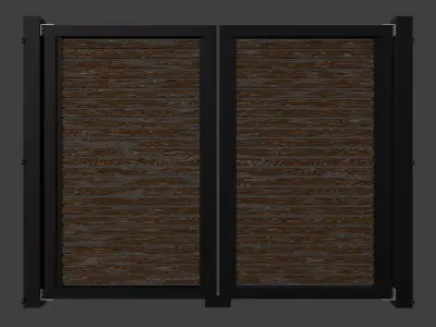 Horizontal Slat Single Gate 3D model