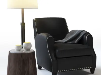 Crate and Barrel Metropole Leather Chair Low-poly 3D model
