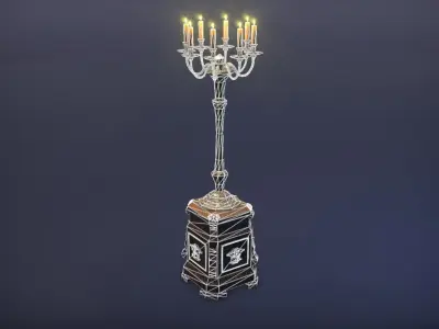 Chandelier floor standing  Low-poly 3D model Low-poly 3D model