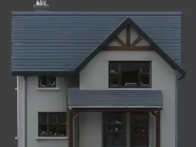 Style Suburban House 3D Model v1 Low-poly 3D model