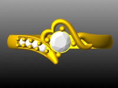 Ladies Ring 3D print model 2