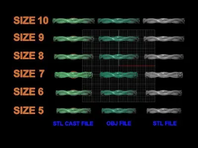 Half Weave Band Mix Size 3D print model