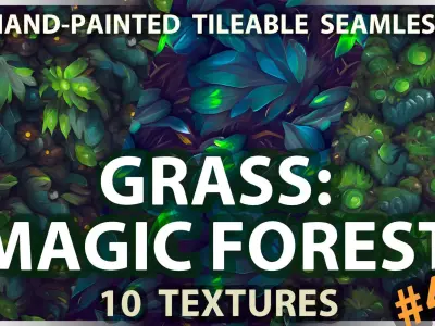 Grass Magic Forest Floor 10 TEXTURES Hand-painted --- PACK 4 --- Texture