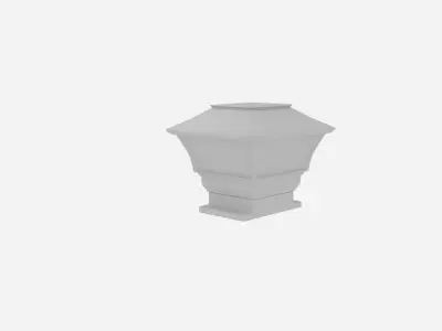 Solar Panel Lamp Cap Fence Low-poly 3D model