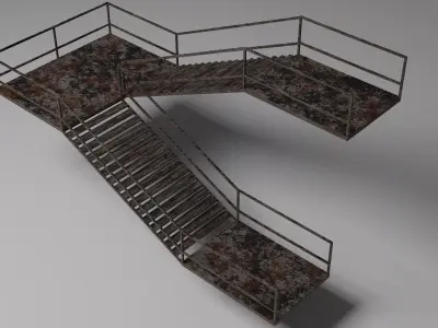 Old stairs  Free 3D model