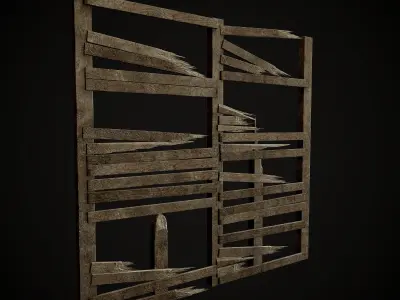 Wooden Planks and Beams Gameready Lowpoly set Free low-poly 3D model