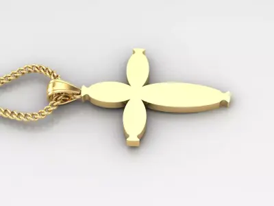 Light Gold 18K Cross Pendant 1CP084 3D print model