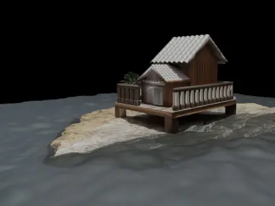 beach house dream house FREE FOR ALL Free low-poly 3D model