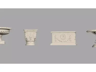 European-style flower pot 3D model