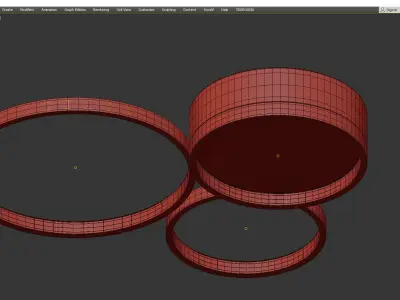 Twine circular led ceiling light Low-poly 3D model